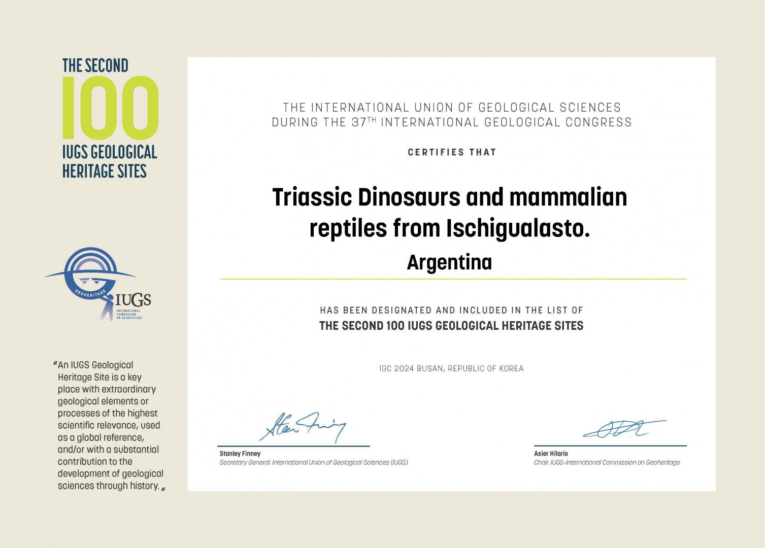 certificado ischigualasto